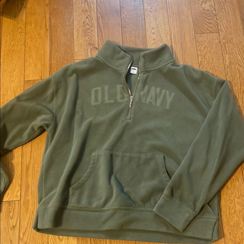 Old Navy Olive Green Half-Zip Fleece